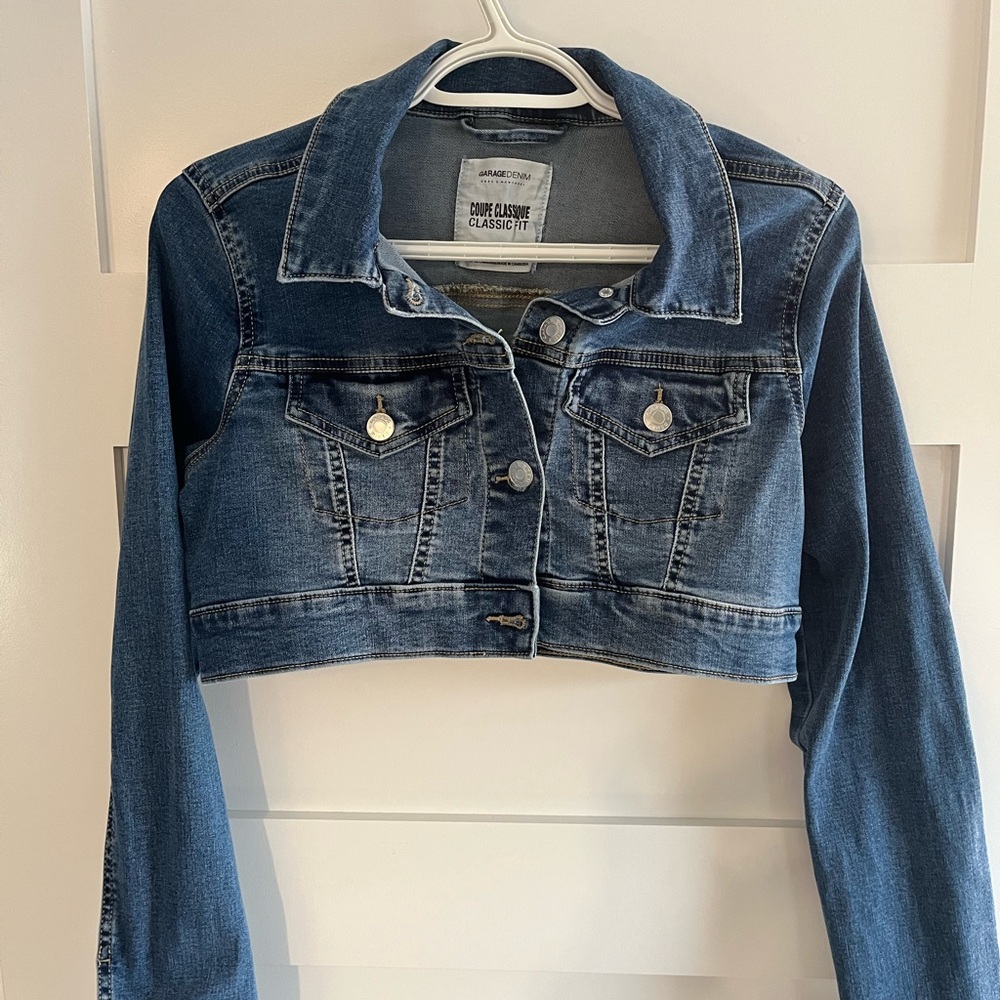 Garage Cropped Blue Jean Jacket